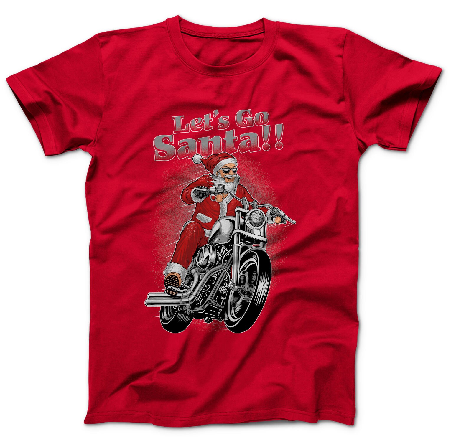 Weihnachtsshirt Lets Go Santa T-Shirt X Mas Weihnachten Weihnachtsmann Chopper Motorrad Biker von MillionThreads