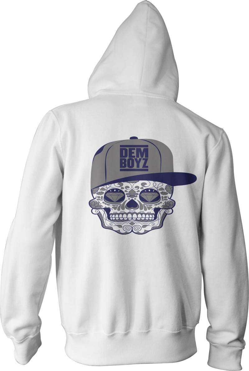Dem Boyz Candy Skull Weiß Zip Up Kapuzenpullover | Limited Edition Dallas Edition von MillionaireMentality