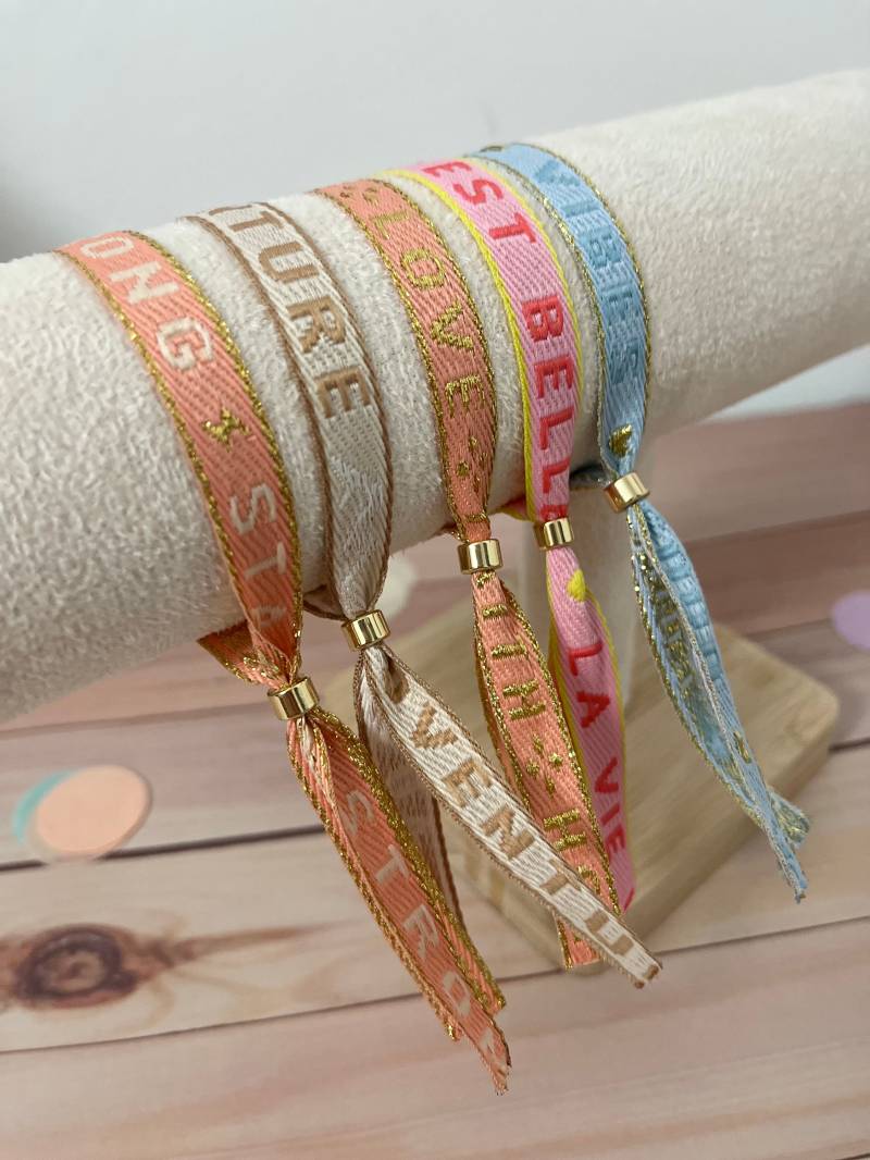 Stoffarmband Good Vibes | Statement Freundschaftsarmband Armband Festivalarmband Statementarmband von MillisLiebt