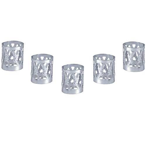 100 Stück Haarflechtperlen-Ringe – Manschetten-Styling-Dekorationswerkzeuge (Silber) von Milltrip