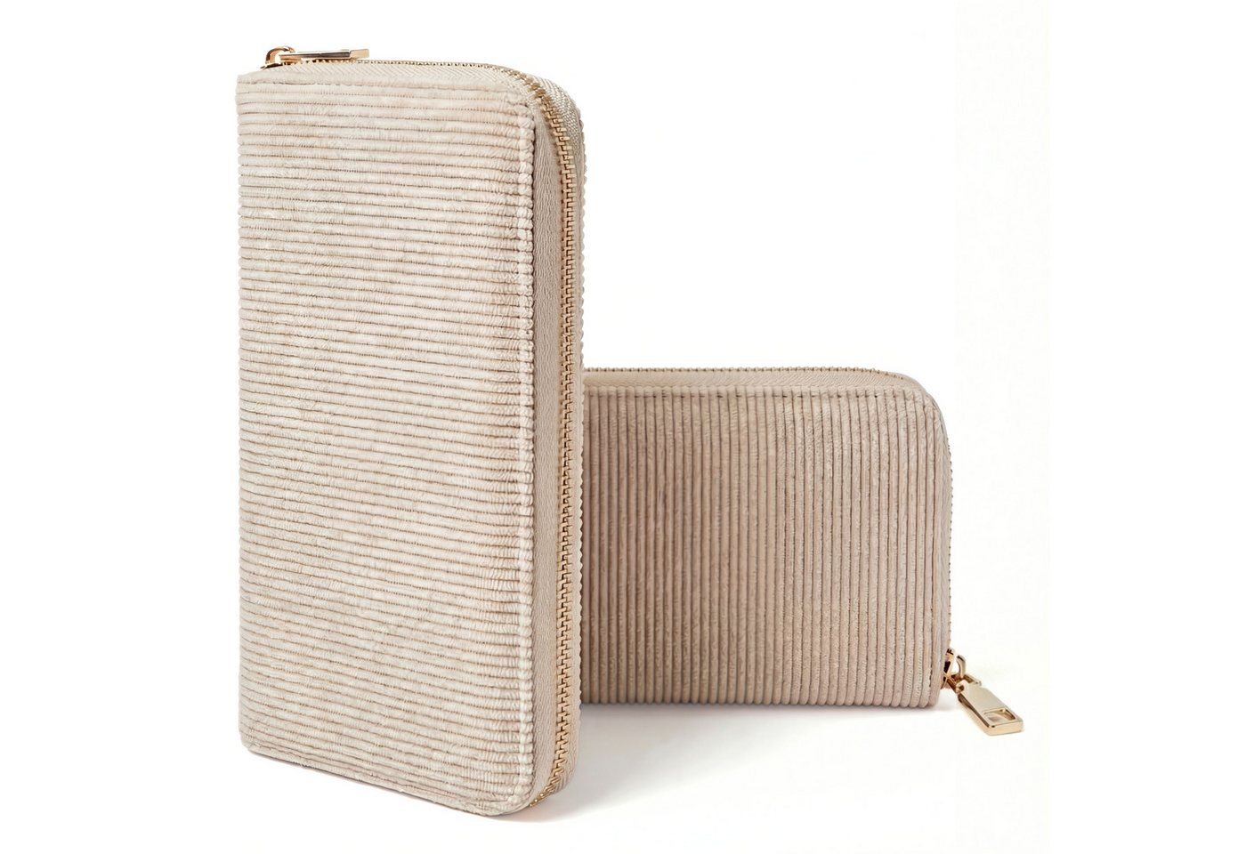 MillyMilk Geldbörse FONDO LARGE – Großer Damen Cord Geldbeutel – Stoff Portemonnaie, Cord-Geldbörse mit stabiler Form, viel Platz und Reißverschluss. von MillyMilk