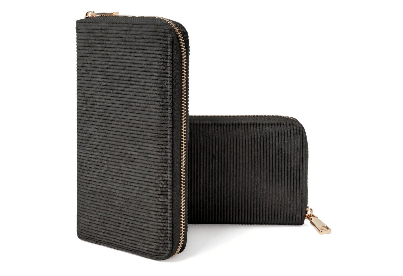 MillyMilk Geldbörse FONDO LARGE – Großer Damen Cord Geldbeutel – Stoff Portemonnaie, Cord-Geldbörse mit stabiler Form, viel Platz und Reißverschluss. von MillyMilk