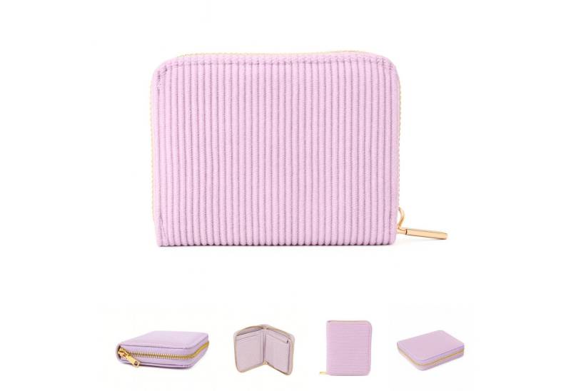 MillyMilk Geldbörse Kord Geldbeutel FONDO Damen – Mini Portemonnaie Stoff Pastell klein, Formstabil & kompakt – kein labberiges Säckchen! von MillyMilk
