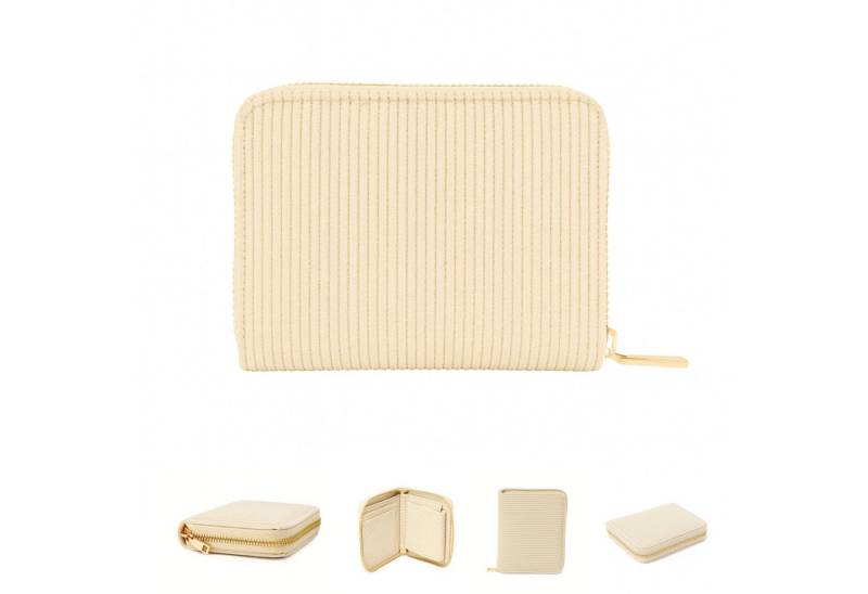 MillyMilk Geldbörse Kord Geldbeutel FONDO Damen – Mini Portemonnaie Stoff Pastell klein, Formstabil & kompakt – kein labberiges Säckchen! von MillyMilk