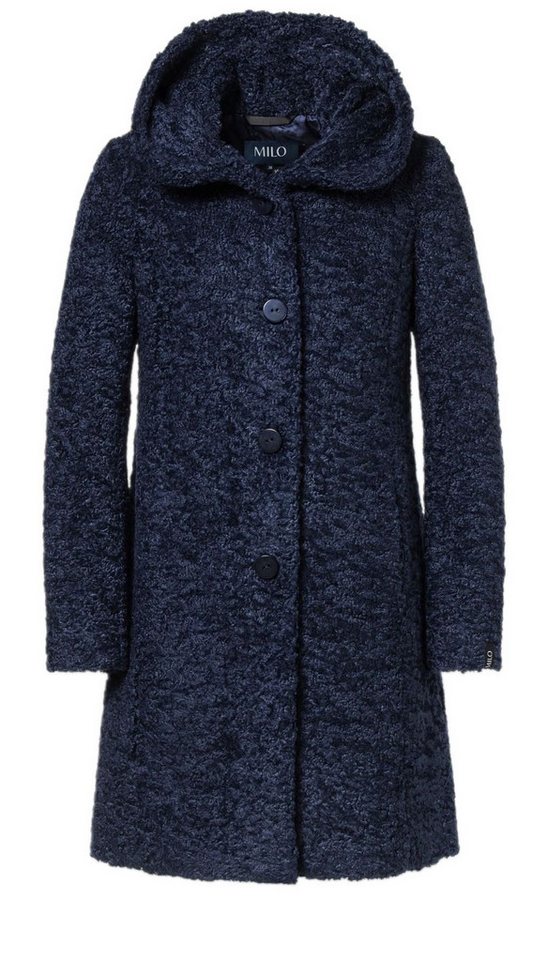 Milo Wintermantel Stella mit Kapuze (Teddyfell) navyblau Damen von Milo