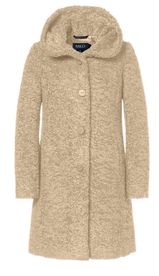 Milo Wintermantel Stella mit Kapuze (Teddyfell) sandbraun Damen von Milo