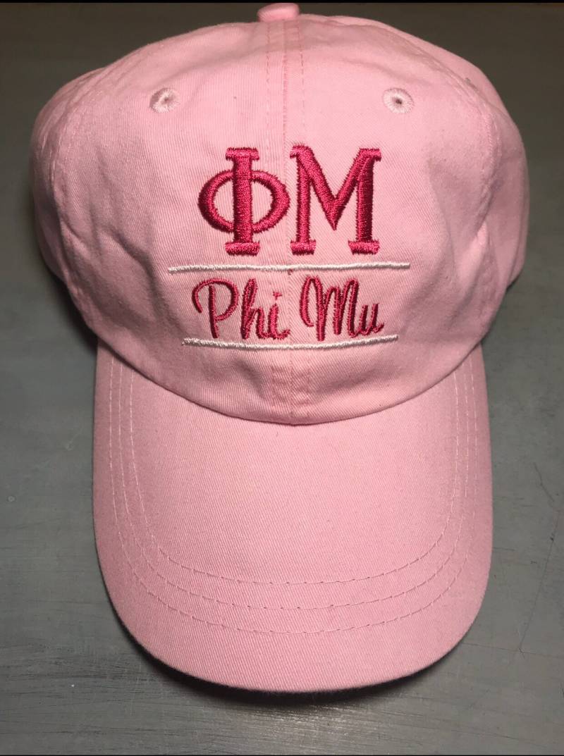 Phi Mu Sorrority Bestickte Monogrammierte Pigment Gefärbte Personalisierte Baseball Mütze von MiloNBee