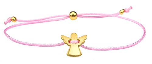 Milosa Armband Geschenk für Mädchen, Schutzengel Bändchen, Glücksbringer Armband für Kinder, Armbänder Makramee:Rosa von Milosa