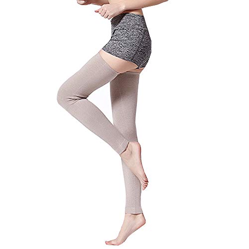 Milya Damen Lange Winter Kaschmir Beinwärmer Stulpen Overknee Gestrickte Strümpfe Legwarmers Beinstulpen Kniestrümpfe (Beige) von Milya