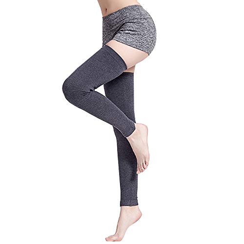 Milya Damen Lange Winter Kaschmir Beinwärmer Stulpen Overknee Gestrickte Strümpfe Legwarmers Beinstulpen Kniestrümpfe (Dunkelgrau) von MilyaDE