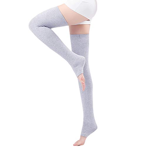 Milya Damen Lange Winter Kaschmir Beinwärmer Stulpen Overknee Gestrickte Strümpfe Legwarmers Beinstulpen Kniestrümpfe (Hellgrau) von MilyaDE