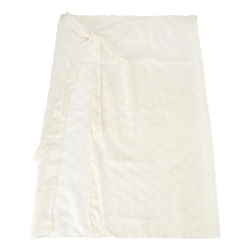 MilyaDE Damen Lang A-Linie Rock Chiffon Maxirock Einlagig Durchsichtiges Bikini Cover Mesh Rock, Einheitsgröße Beige von MilyaDE