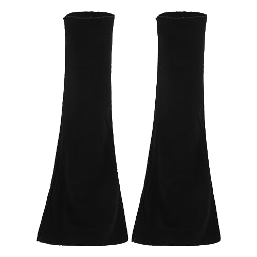 MilyaDE Lose Beinwärmer Stulpen Baumwoll Stretch Gothic Lange Strümpfe Legwarmers Beinstulpen Kniestrümpfe, Schwarz von MilyaDE