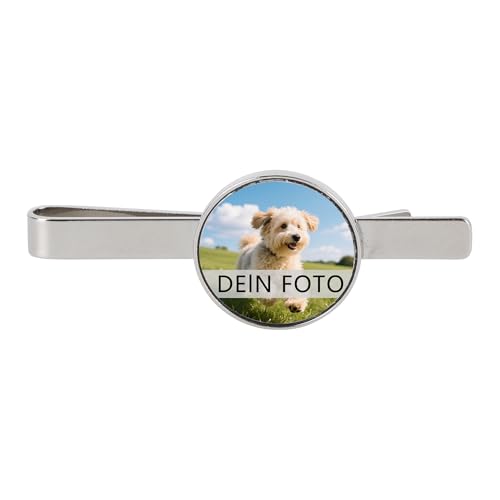 MilyaDE Personalisierte Krawattenklammer mit eigenem Foto Geschäftsmänner Krawatten Clip Business-Krawattennadel inkl. Geschenkverpackung von MilyaDE