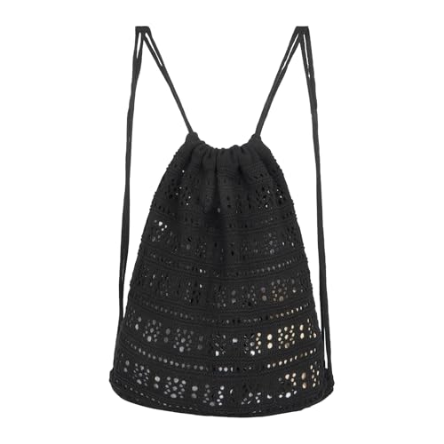 MilyaDE Sommer Rucksack mit Kordelzug Böhmische Turnbeutel mit Tunnelzug Jutebeutel Strandbeutel Stofftasche von MilyaDE