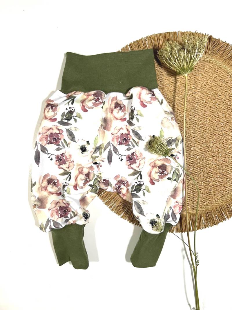 Pumphose Blumen Aquarell Rosen Gr. 50/56 Bis 122/128 von MimaLilu