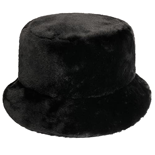 Mimfutu Winter Fischerhut Fluffy Bucket Hat für Damen Herren (Schwarz) von Mimfutu