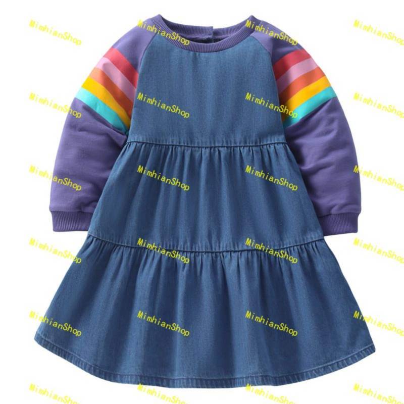 Kids Cute Baby's Dress. Girls's Dresses, Girl Dress, Round Neck Stitching Skirt Knitted Cotton Princess von MimhianShop