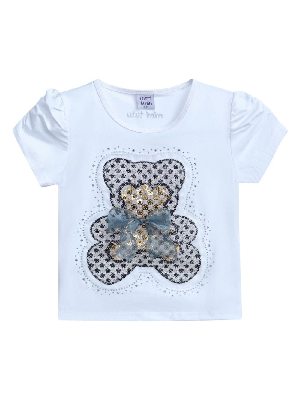 Mimi Tutu T-Shirt mit Bär-Applikation - Weiß von Mimi Tutu