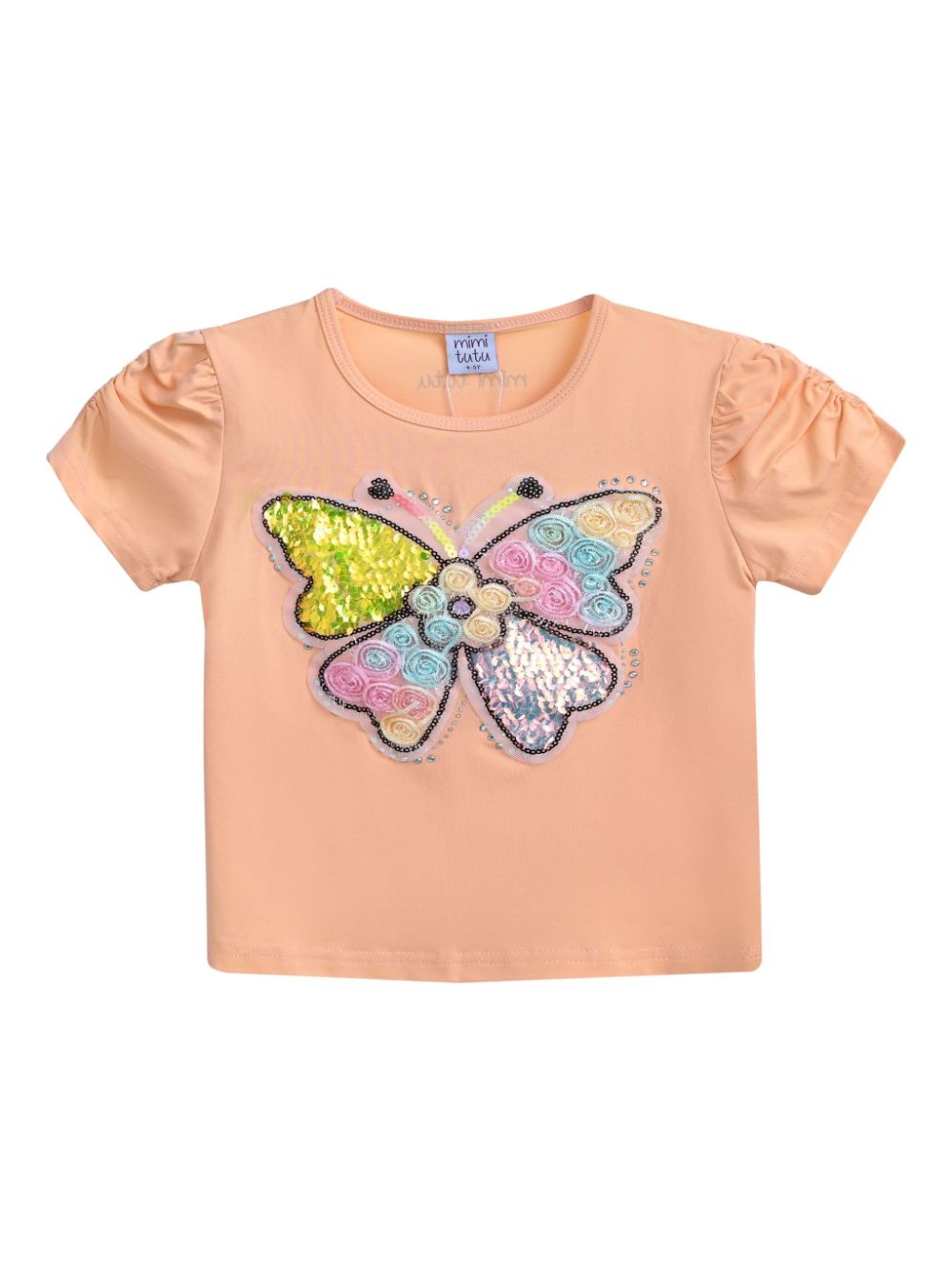 Mimi Tutu T-Shirt mit Schmetterling-Applikation - Nude von Mimi Tutu