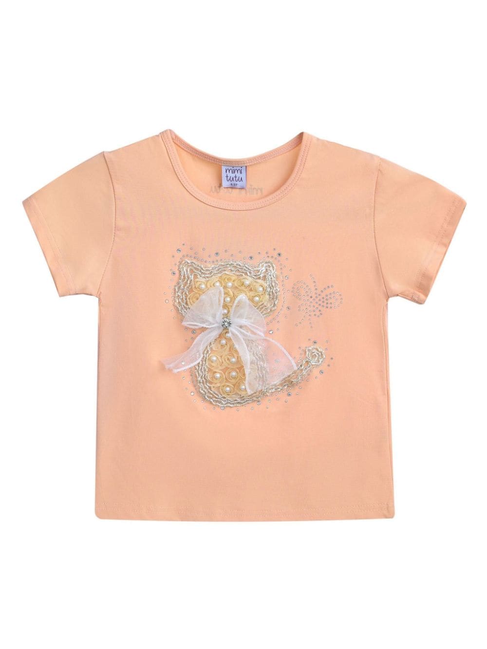 Mimi Tutu T-Shirt mit Katzenapplikation - Nude von Mimi Tutu