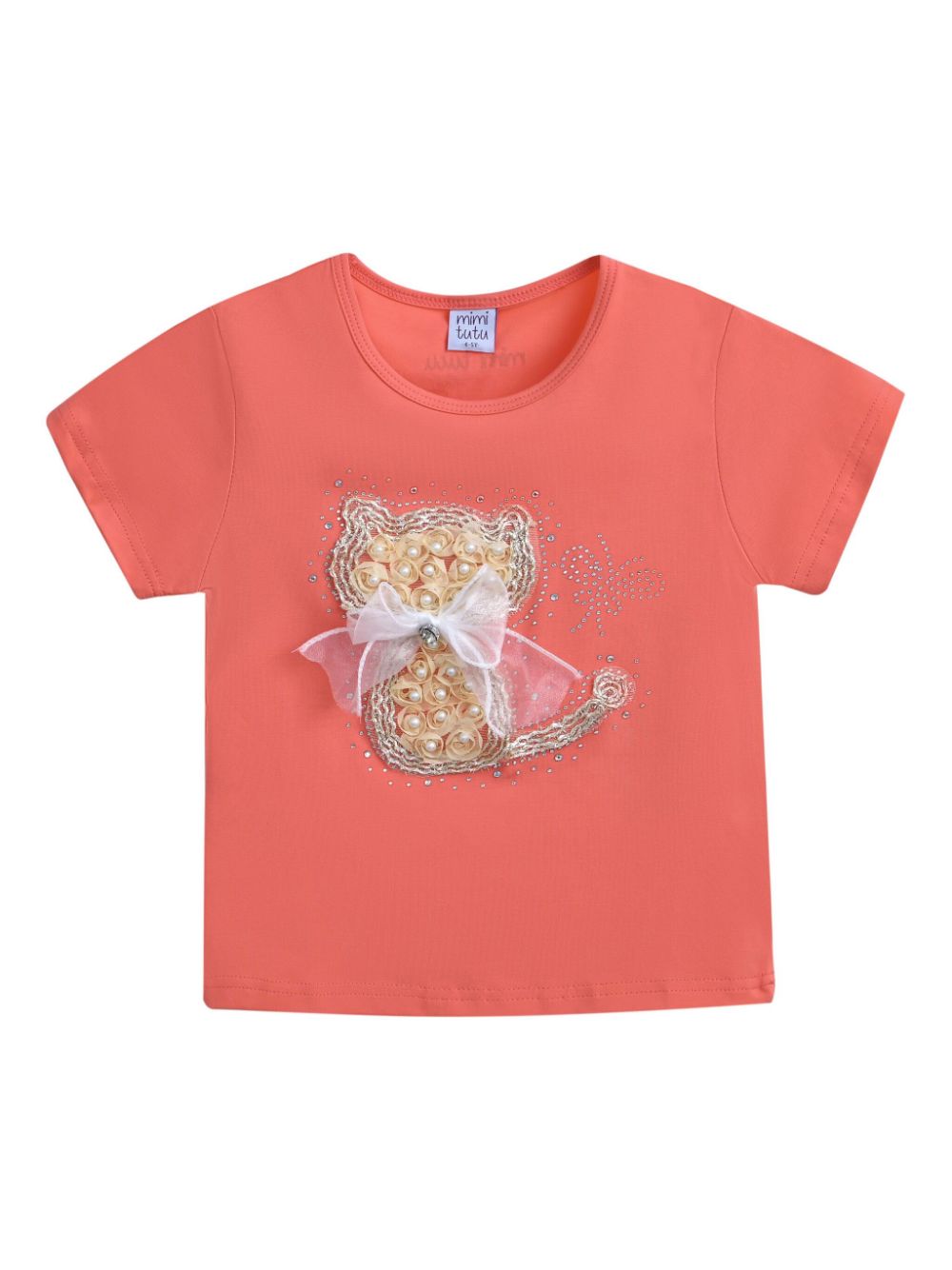 Mimi Tutu T-Shirt mit Katzenapplikation - Orange von Mimi Tutu