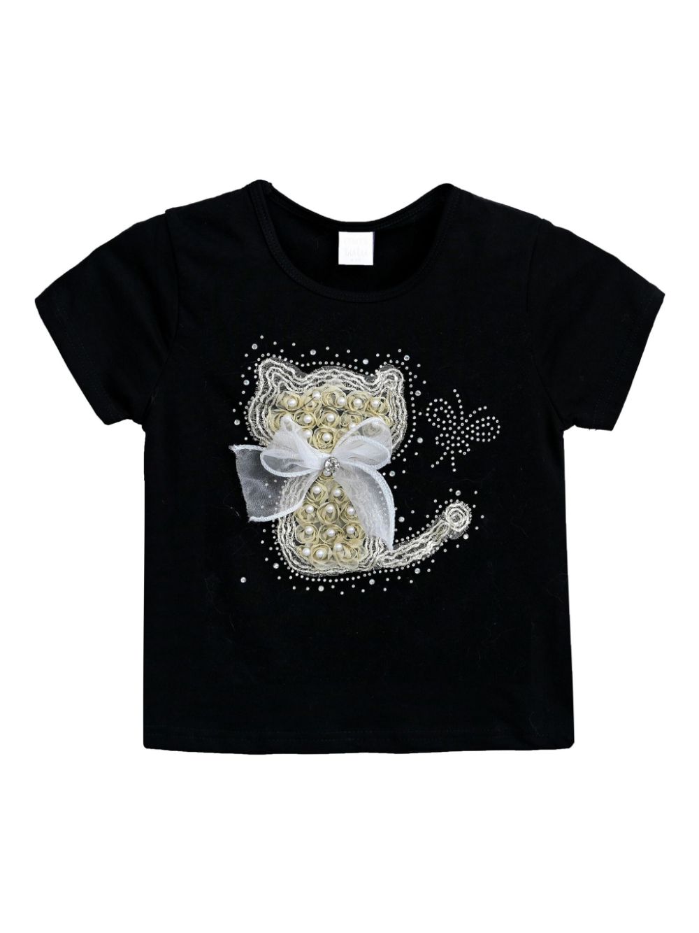 Mimi Tutu T-Shirt mit Katzenapplikation - Schwarz von Mimi Tutu