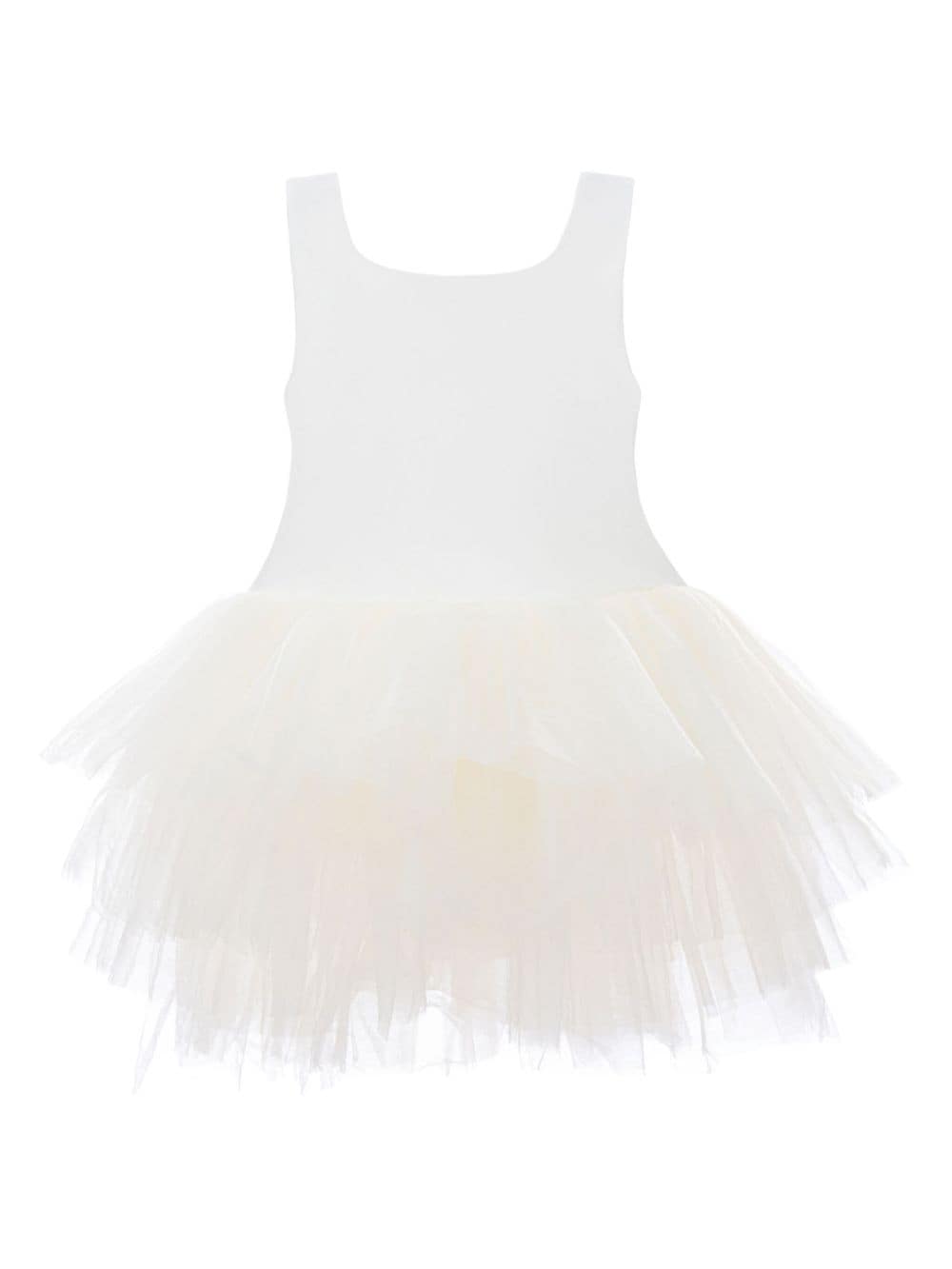 Mimi Tutu Ärmelloses Tüllkleid mit eckigem Ausschnitt - Weiß von Mimi Tutu