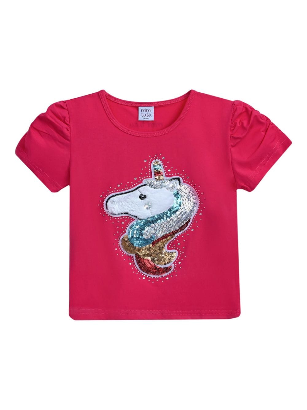 Mimi Tutu T-Shirt mit Einhorn-Applikation - Rosa von Mimi Tutu