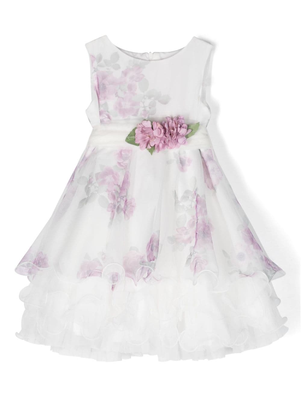 Mimilù Kleid mit Blumenapplikation - Weiß von Mimilù