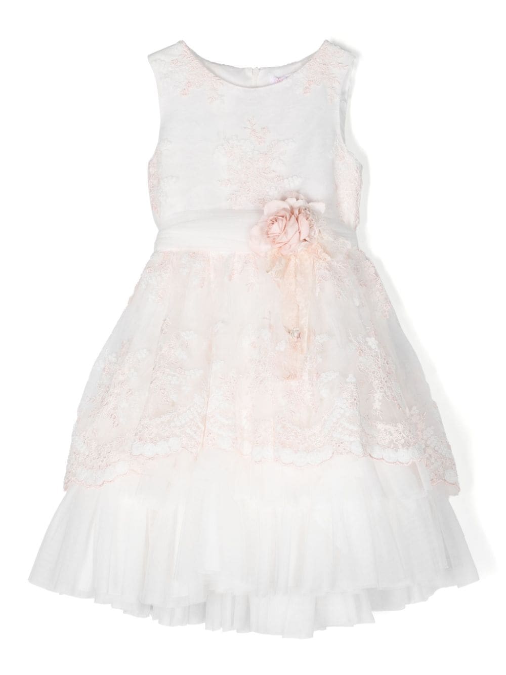 Mimilù Kleid mit Blumenapplikation - Weiß von Mimilù