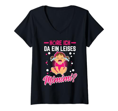 Damen Höre Ich Da Ein Leises Mimimi T-Shirt mit V-Ausschnitt von Mimimi Höre Ich Da Ein Leises Mimimi