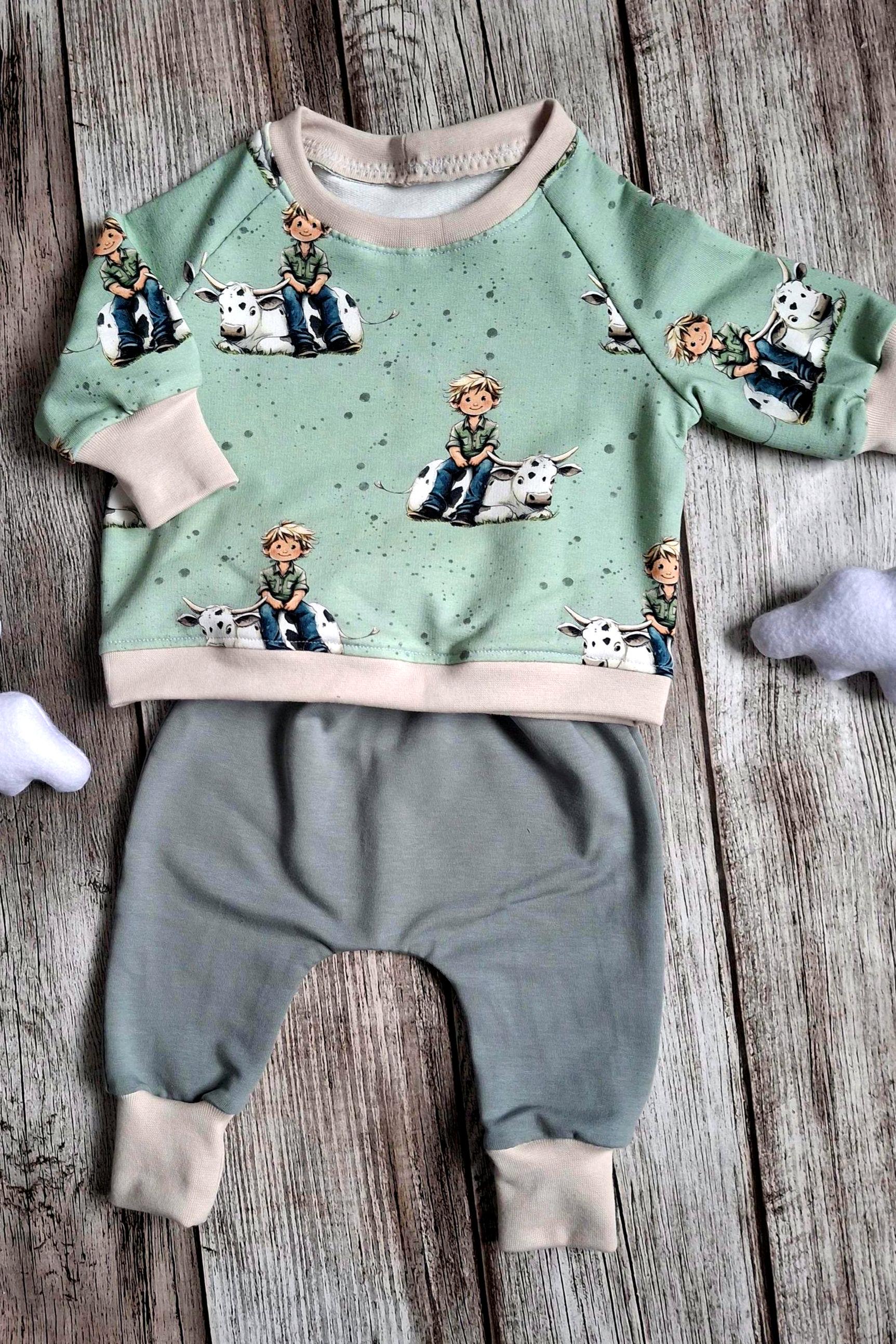 Einzelstück Baby Set Geschenk Gr. 74 Für Mädchen. Pullover Und Baggy Pants von Mimimimahandmade