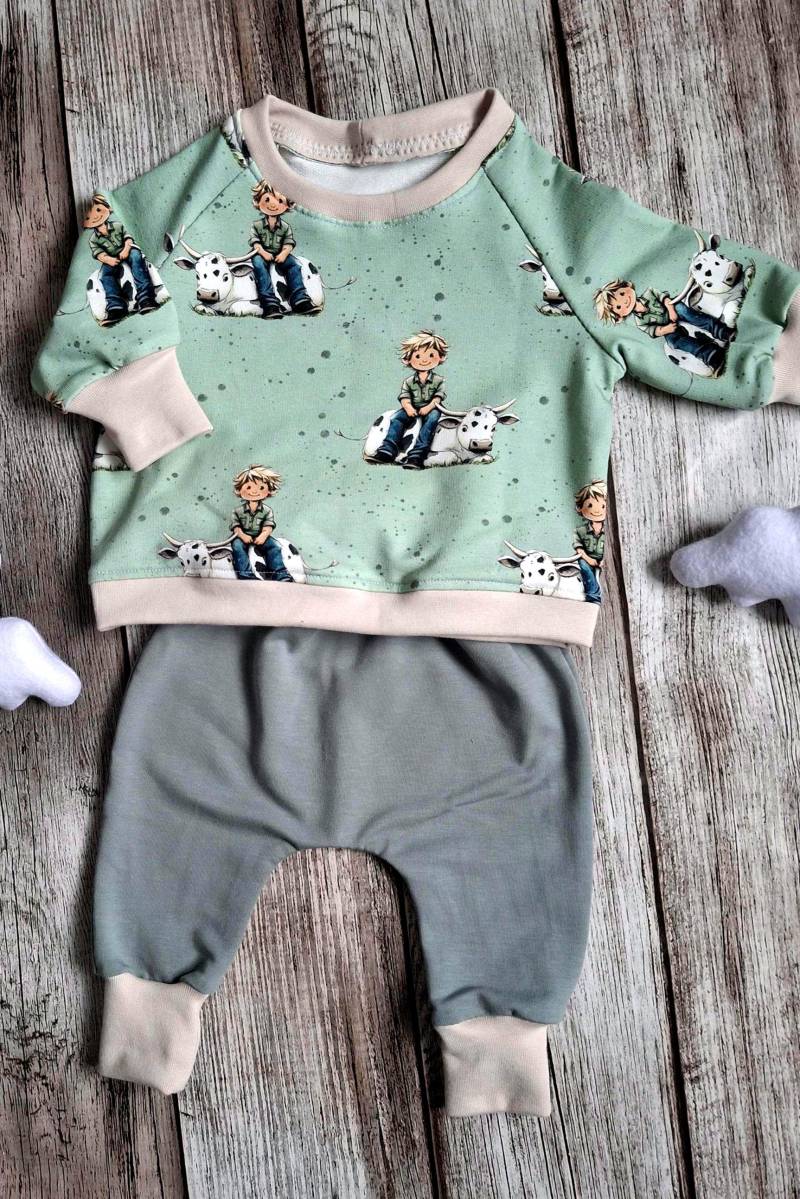 Einzelstück Baby Set Geschenk Gr. 74 Für Mädchen. Pullover Und Baggy Pants von Mimimimahandmade