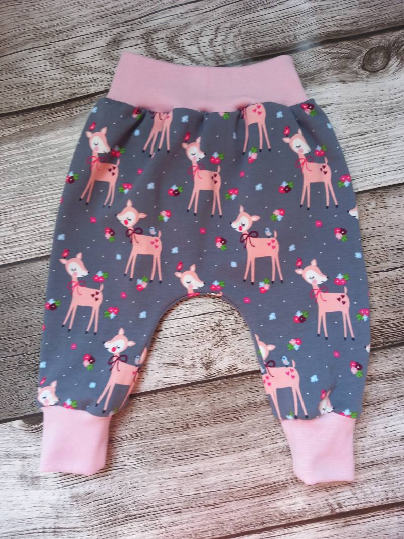 Hose Baggy Pants Pumphose Baby Kleinkind Kind Rehe Gr. 56 62 68 74 80 86 92 98 von Mimimimahandmade