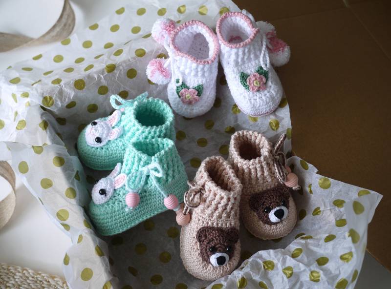 Kleine Zehen Warm Halten Personalisierte, Handgehäkelte Babyschühchen von MimitoysCZ