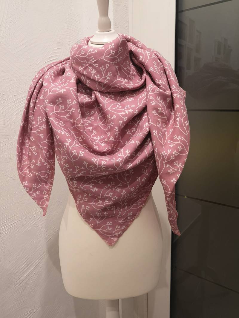 xxl Tuch Damen "Ranken Altrosa" Aus Musselin von MimiundPauli