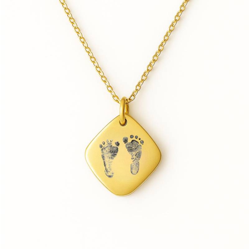 Halskette Mit Gravur Aus 18K Vergoldetem Edelstahl - Handschrift, Fingerabdruck, Fußabdruck Oder Zeichnung Halskette Mit Gravur Aus 18K Vergoldetem Edelstahl - Handschrift, Fingerabdruck, Fußabdruck Oder Zeichnung von MimmiEngravings