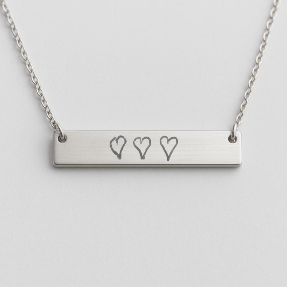 Halskette Mit Gravur Aus Edelstahl - Handschrift, Fingerabdruck, Fußabdruck Oder Zeichnung Schmuck Geschenk Halskette Mit Gravur Aus Edelstahl - Handschrift, Fingerabdruck, Fußabdruck Oder Zeichnung Schmuck Geschenk von MimmiEngravings