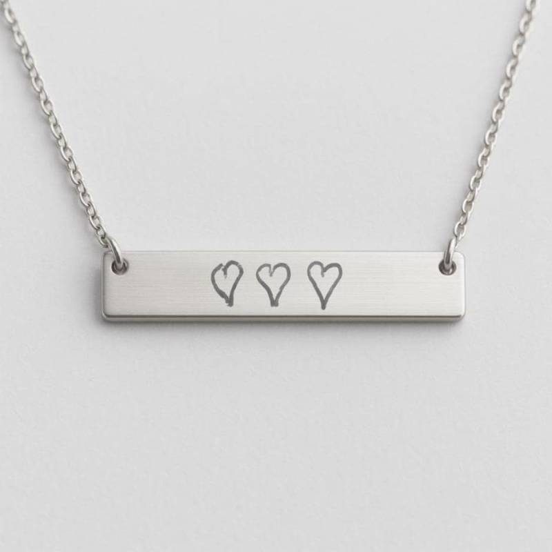 Halskette Mit Gravur Aus Edelstahl - Handschrift, Fingerabdruck, Fußabdruck Oder Zeichnung Schmuck Geschenk Halskette Mit Gravur Aus Edelstahl - Handschrift, Fingerabdruck, Fußabdruck Oder Zeichnung Schmuck Geschenk von MimmiEngravings