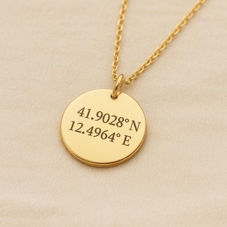 Personalisierte Halskette Aus 18K Vergoldetem Edelstahl - Gravur Von Name, Datum, Koordinaten Oder Textgeschenk von MimmiEngravings