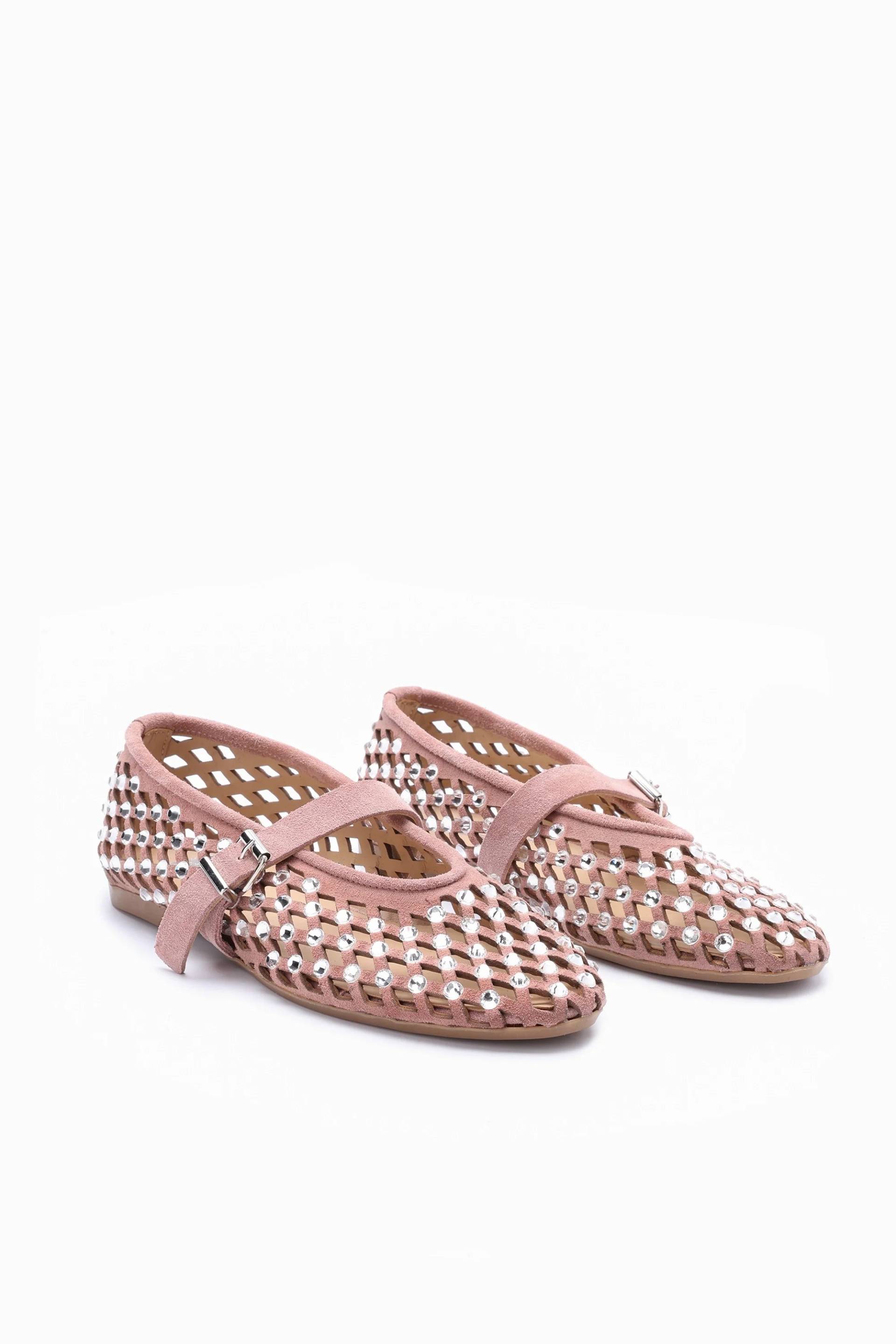 Ballerina In Camoscio Con Strass Cloe Rosa 42 von Mimmu