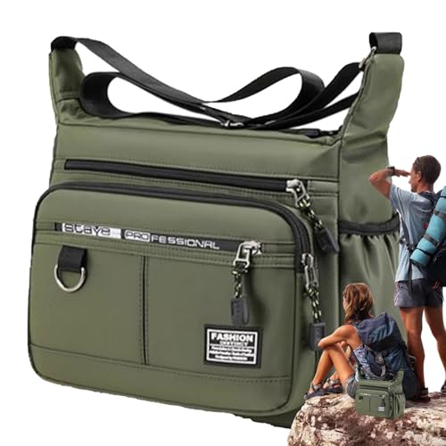 Body Bag Men - wasserdichte Oxford -Stoffumhängetaschen für tägliche Reise, Mehrschicht -Organisator mit sicherem Reißverschluss für Arbeit, Schule, Pendeln, haltbares Material, tragbarer Gebrauch von Mimoqk