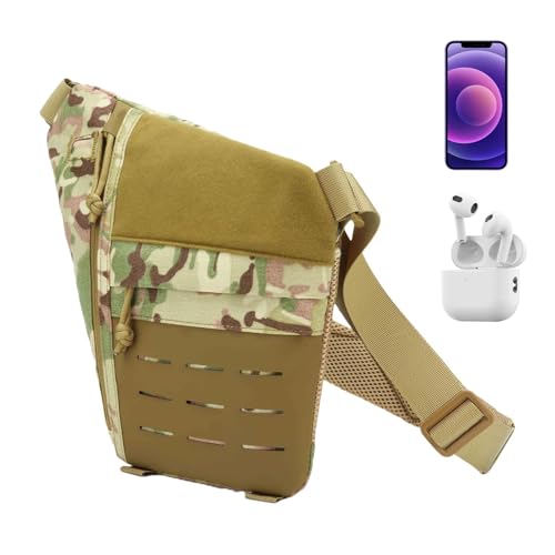 Mimoqk Achseltasche, Anti-Diebstahl-Umhängetasche, Umhängetasche, Mehrzweck-Nylon-Tasche, wasserdicht und verschleißfest, verstellbare Tasche für Outdoor-Reisen, Geldbörse, Camouflage Cp, Se référer von Mimoqk