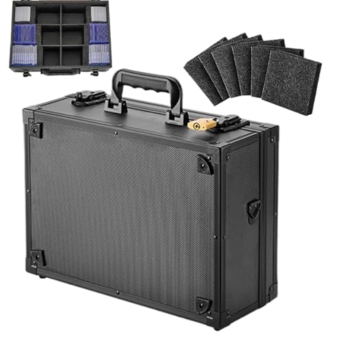 Mimoqk Baseball Card Storage, Hard Card Carrying Case with Padlock, Secure Organizer for Collectibles, Travel Carrier for Protection, Holder for Conferences Trade Shows Mimoqk Baseball Card Storage, Hard Card Carrying Case with Padlock, Secure Organizer for Collectibles, Travel Carrier for Protection, Holder for Conferences Trade Shows von Mimoqk