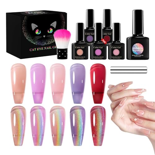 Mimoqk Gel Nail Polish Set, Gel Nail Polish Sets, Nail Gel Polish Set, Gel Polish Set, Starry Gel, Magnetic Gel Polish, Stunning Nail Polish Set, 7 ml Gel Polish Set, für S von Mimoqk