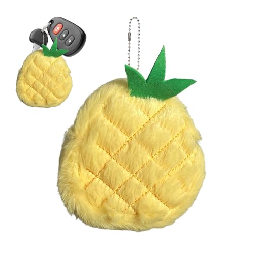Mimoqk Geldbörse für Obst, Geldbörse aus Plüsch, kleine Geldbörse aus Plüsch mit Fruchtmotiv | kleine Geldbörse verschleißfest mit Fruchtmotiv, Taschenanhänger aus Plüsch,, Ananas, Se référer au von Mimoqk