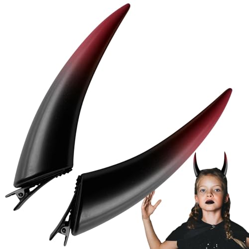 Mimoqk Haarspangen mit Teufelshörnern,Haarnadeln mit Teufelshörnern - Teufel Kostüm Damen Dämon Vampir Kopfschmuck - Gothic-Teufelskostüm, Halloween-Cosplay-Kopfbedeckungszubehör, gruseliges und von Mimoqk