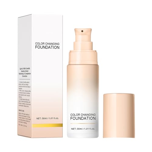 Mimoqk Make-up Basis Foundation, 30 ml Foundation Farbwechsel Flüssigkeit, wasserfeste Öl-Kontrollierung, Korrektor für Frauen, tragbares Make-up für Mutter und, Teenager Erwachsene von Mimoqk
