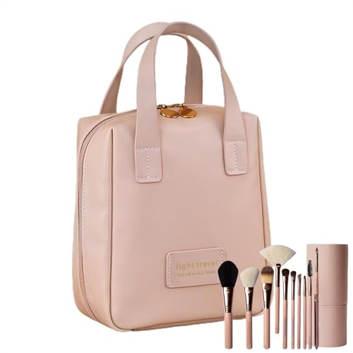 Mimoqk Make-up-Tasche mit großem Fassungsvermögen, Make-up-Taschen für die Reise für Damen – Make-up-Organizer mit Trennwänden, tragbare Kulturtasche, Aufbewahrungstasche, Rosa, Se référer au von Mimoqk